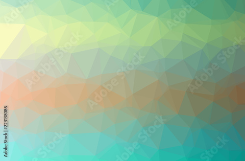 Illustration of green abstract polygonal modern multicolor background.