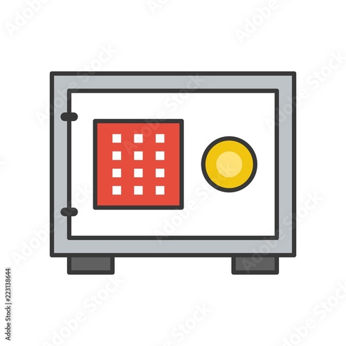 safe box, bank and financial related icon, filled outline editable stroke