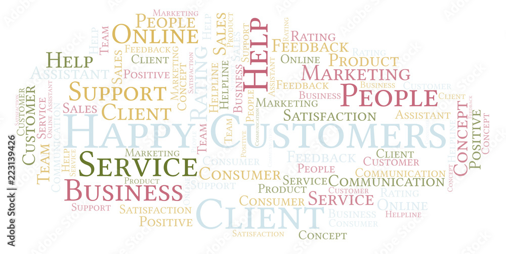 Happy Customers word cloud. Happy Customers word cloud.