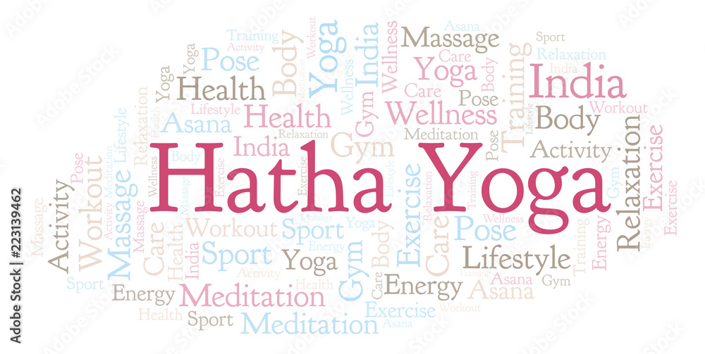 Obraz premium Hatha Yoga word cloud.