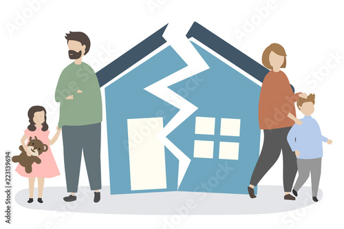 Family splitting up and getting a divorce
