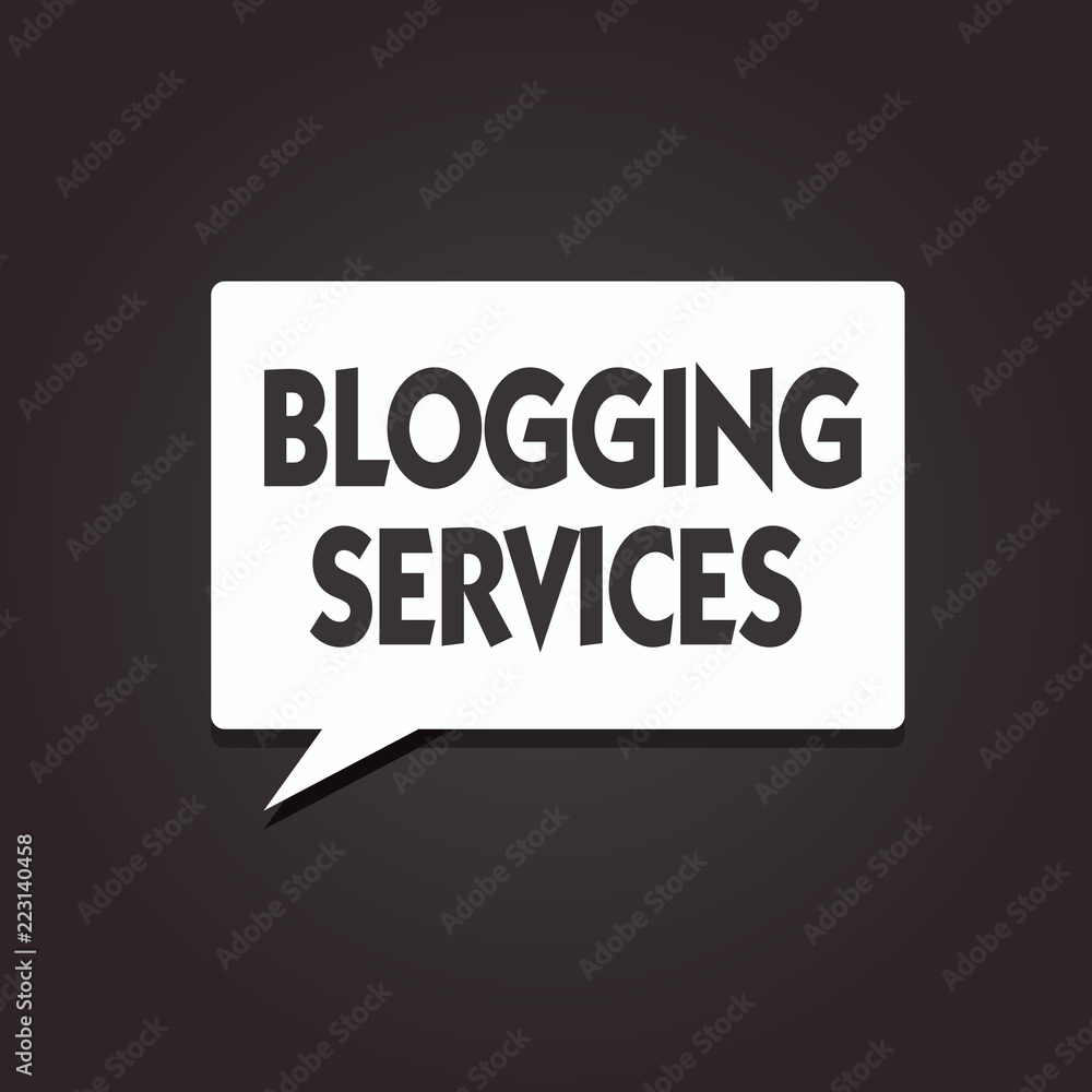 Text sign showing Blogging Services. Conceptual photo Social networking facility Informative Journalism. Text sign showing Blogging Services. Conceptual photo Social networking facility Informative Journalism.