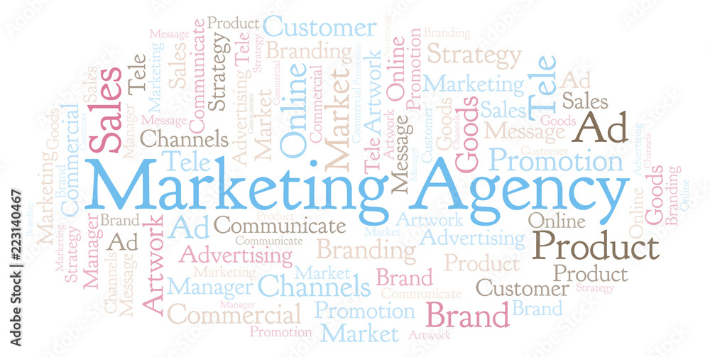 Fototapeta premium Word cloud with text Marketing Agency.