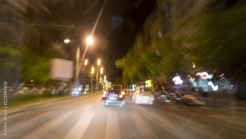 Driving time lapse through city, in the night
Driving time lapse through city, in the night