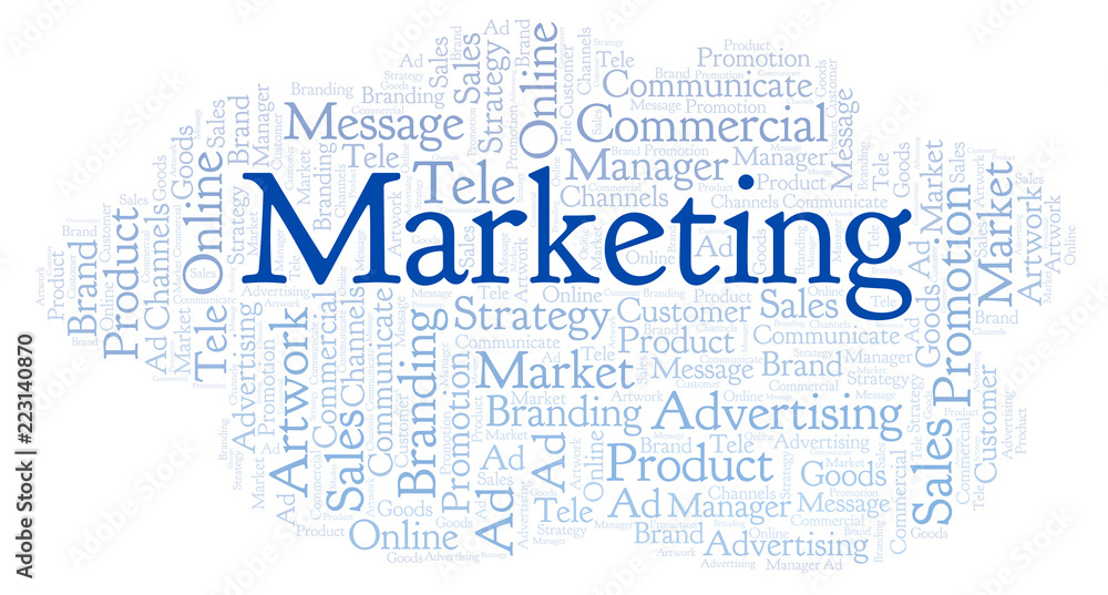 Fototapeta premium Word cloud with text Marketing.