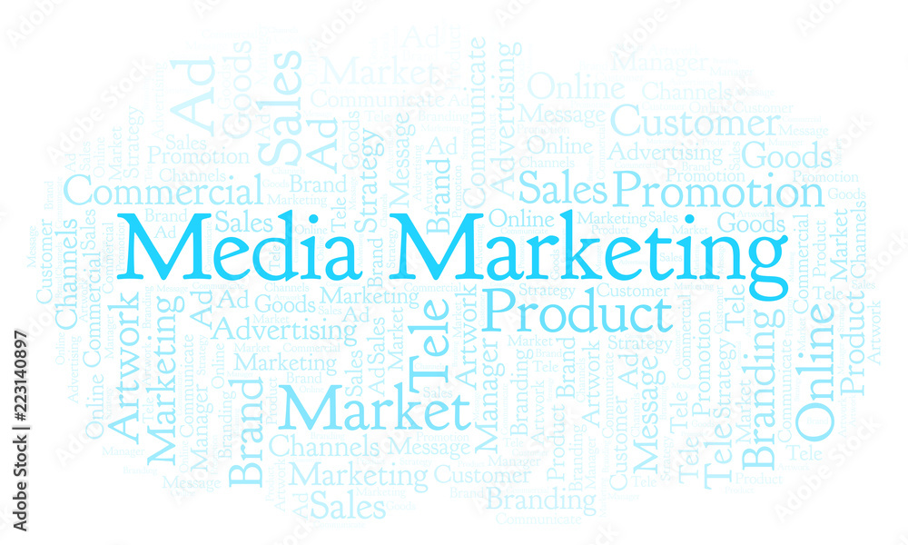 Fototapeta premium Word cloud with text Media Marketing.