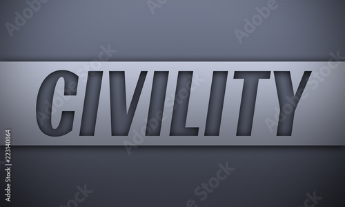 Quadro em tela civility - word on silver background