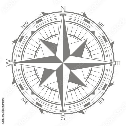 vector icon with compass rose for your design