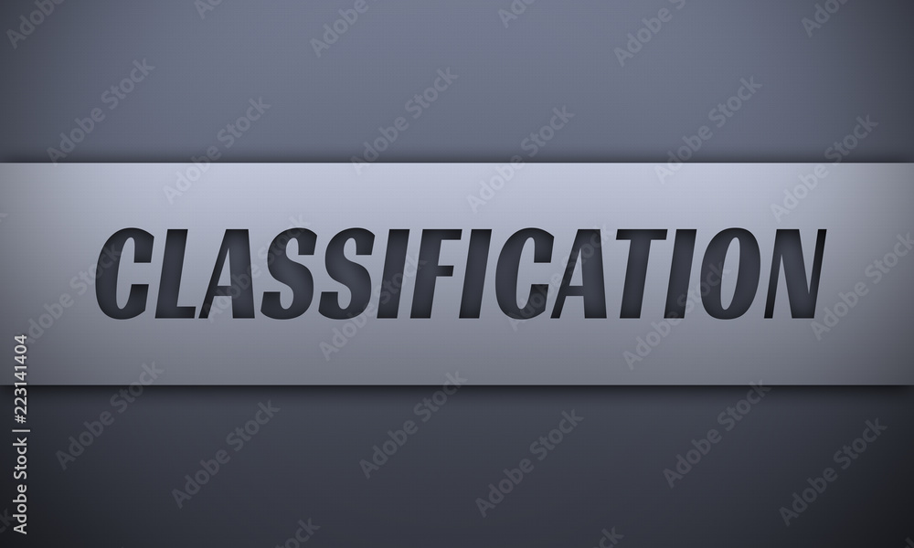 classification - word on silver background