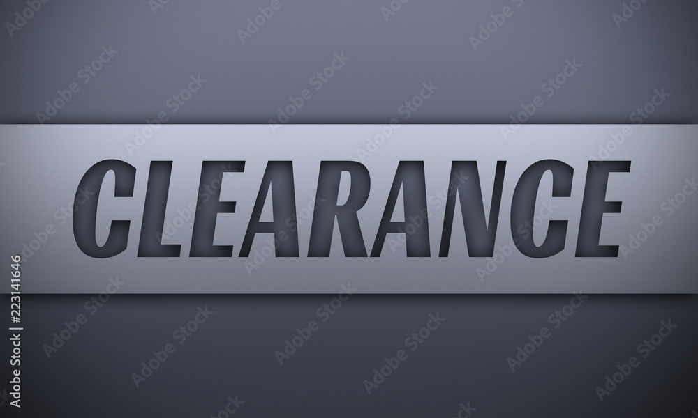 clearance - word on silver background clearance - word on silver background