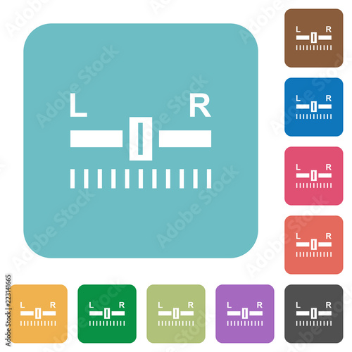 Audio balance control rounded square flat icons