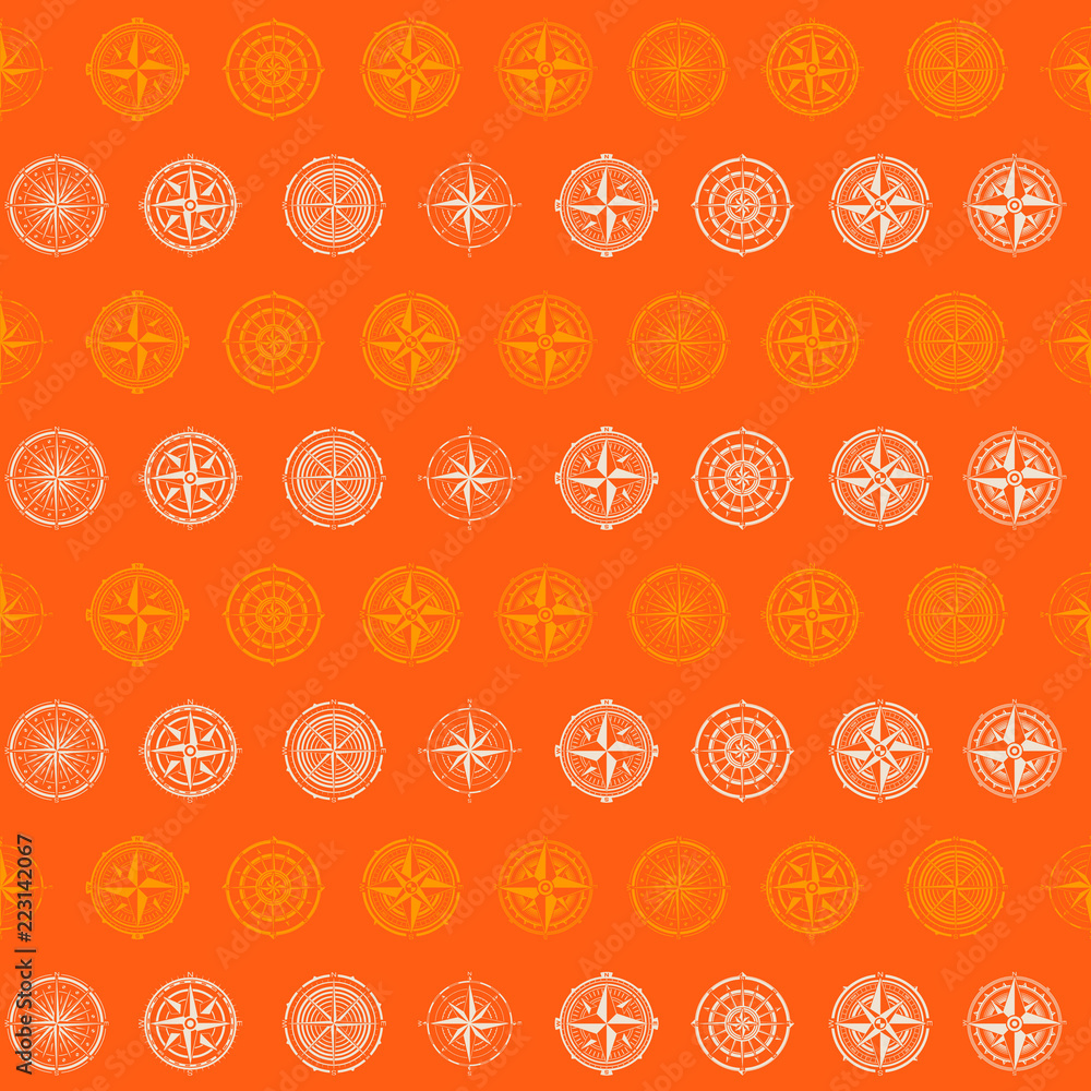 Seamless pattern with compass rose for your design Seamless pattern with compass rose for your design