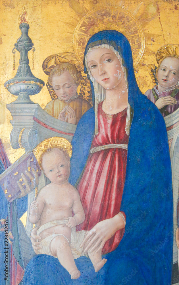 Painting in Pienza Cathedral - Madonna and Child Painting in Pienza Cathedral - Madonna and Child