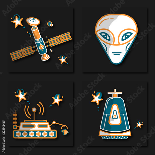 set of space icons