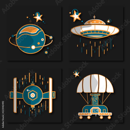 space icons set