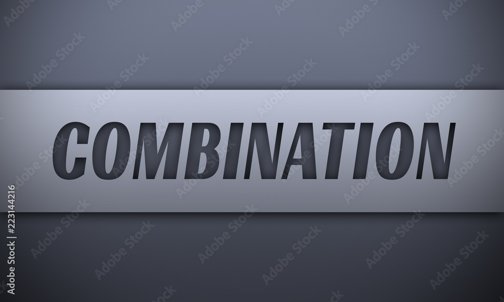 combination - word on silver background combination - word on silver background