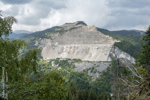 View of Lespezi  stone quarry,  Romania,  autumn day photo