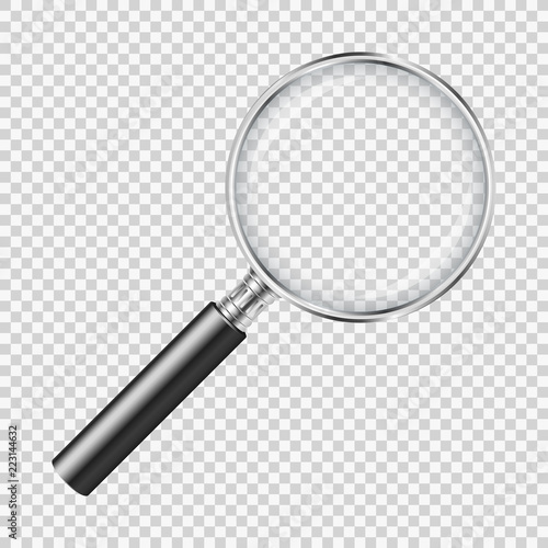 Magnifying glass on transparent background 