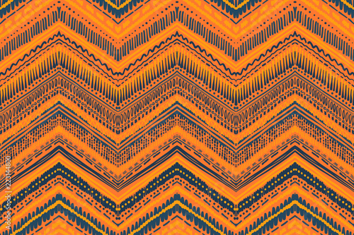 Abstract Ikat and boho style handcraft fabric pattern. Traditional Ethnic design for clothing and textile background, carpet or wallpaper