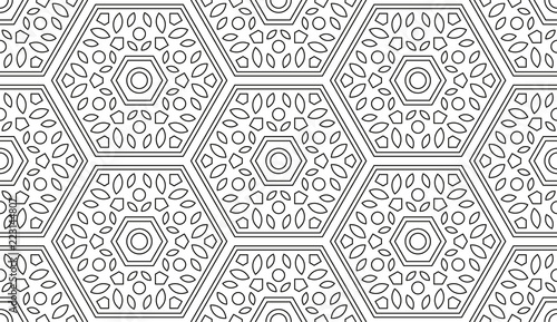Shape for Coloring. Floral Kaleidoscope Ornament. Mandala.