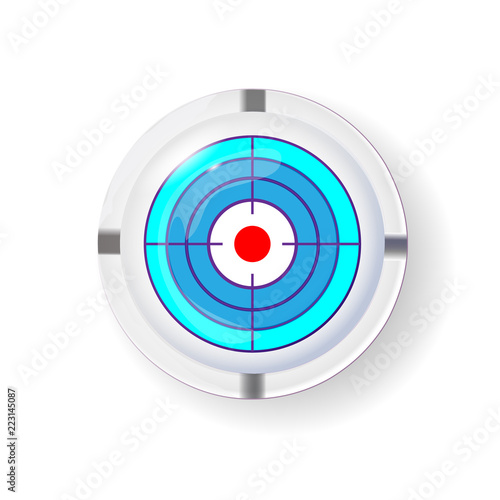 Ashtray for cigarette, a symbol of nicotine addiction. Target Icon, Logo Design Element realistic vector illustration. With drop shadows for any background. Stop smoking concept
