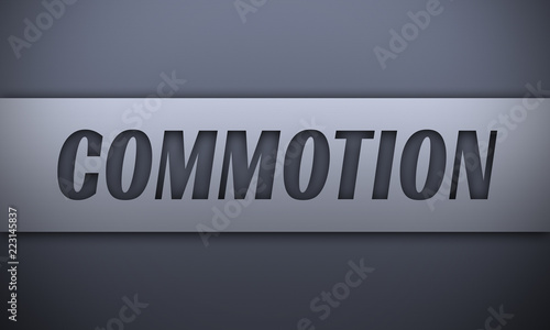 Фотография commotion - word on silver background