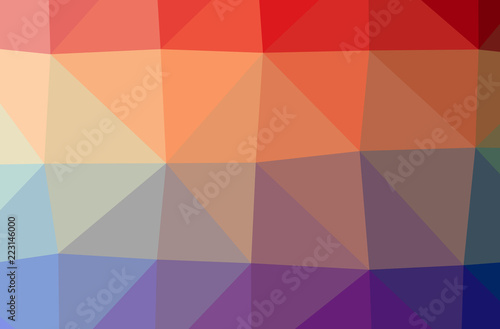 Illustration of red abstract polygonal beautiful multicolor background.