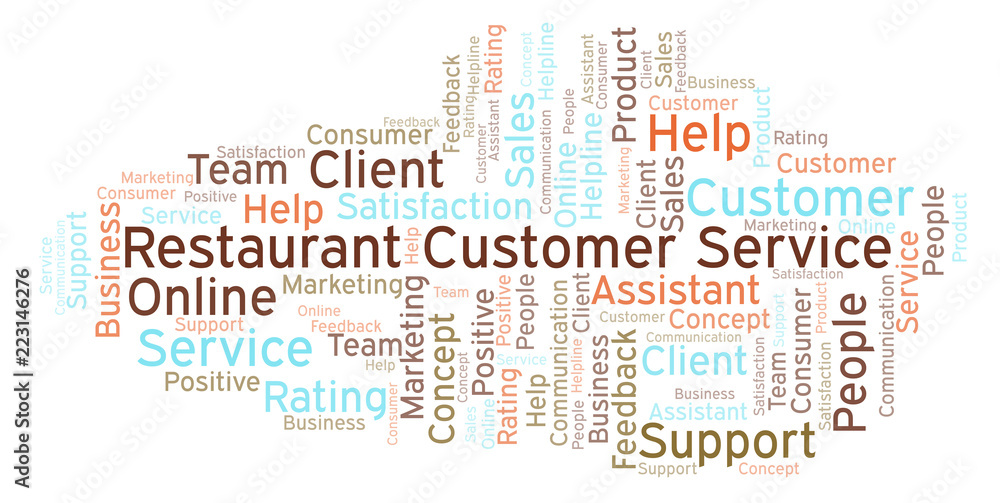 Fototapeta premium Restaurant Customer Service word cloud.