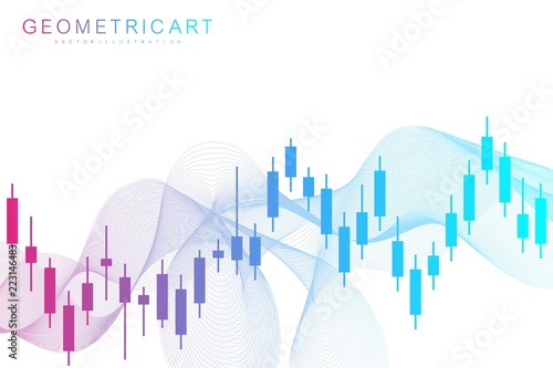 Stock market or forex trading graph. Chart in financial market vector illustration Abstract finance background