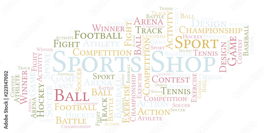 Sports Shop word cloud. Sports Shop word cloud.