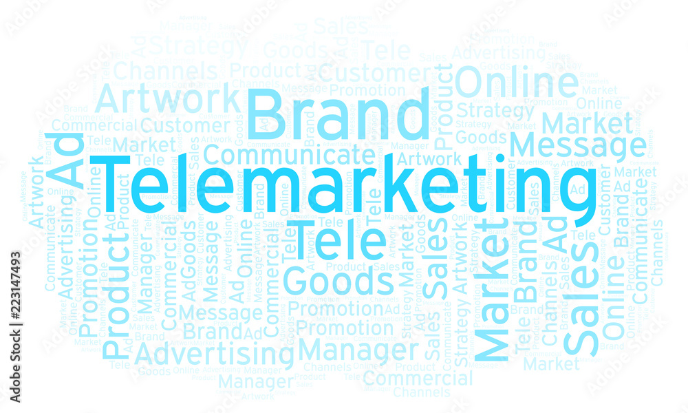 Word cloud with text Telemarketing. Word cloud with text Telemarketing.