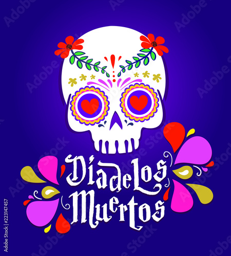 Mexico Day Of the Dead Skull decoration vector illustration