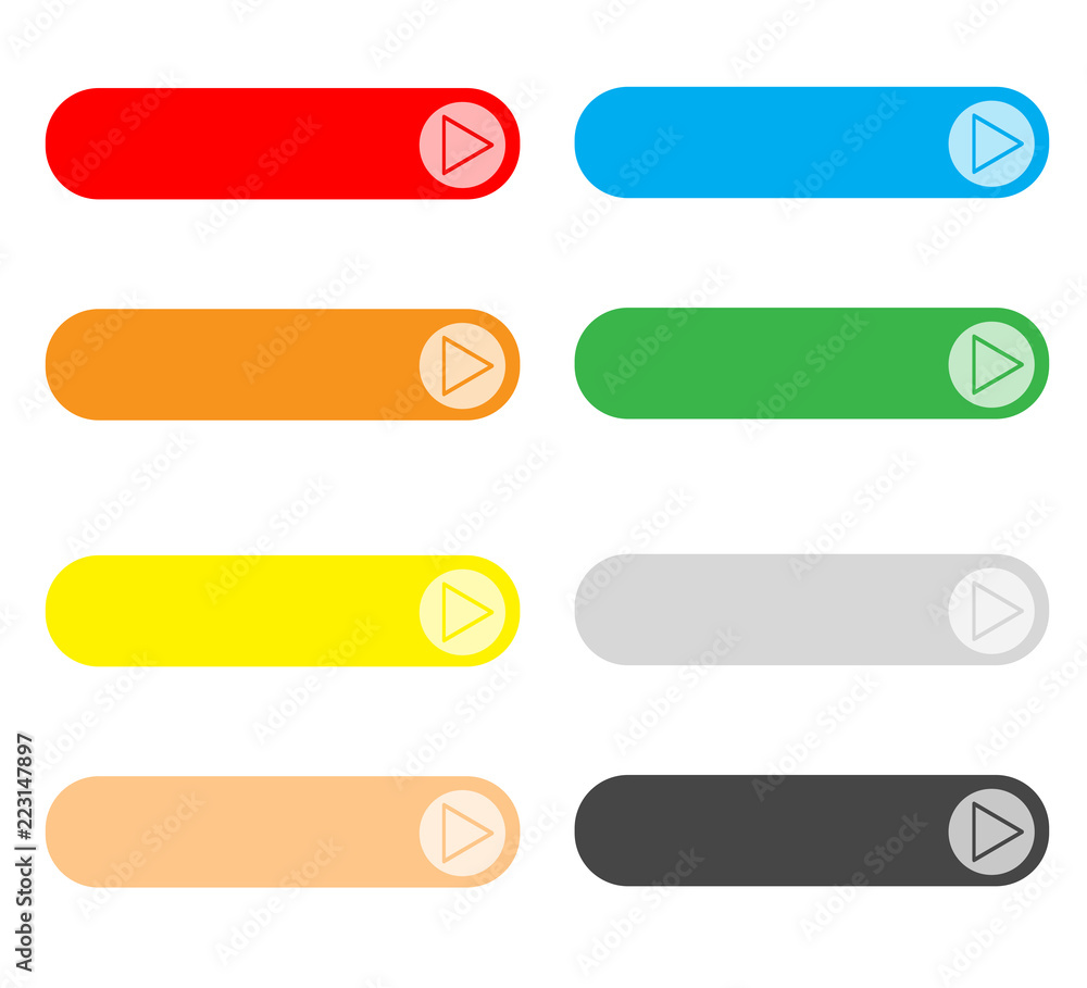 Empty web button set on white background. set of colored web buttons. blank colored internet web buttons. Empty web button set on white background. set of colored web buttons. blank colored internet web buttons.