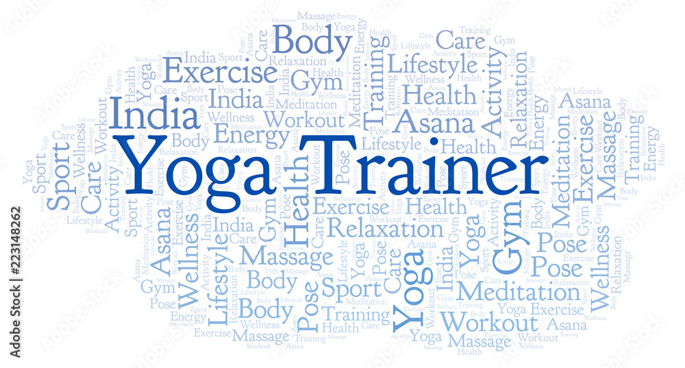 Obraz premium Yoga Trainer word cloud.