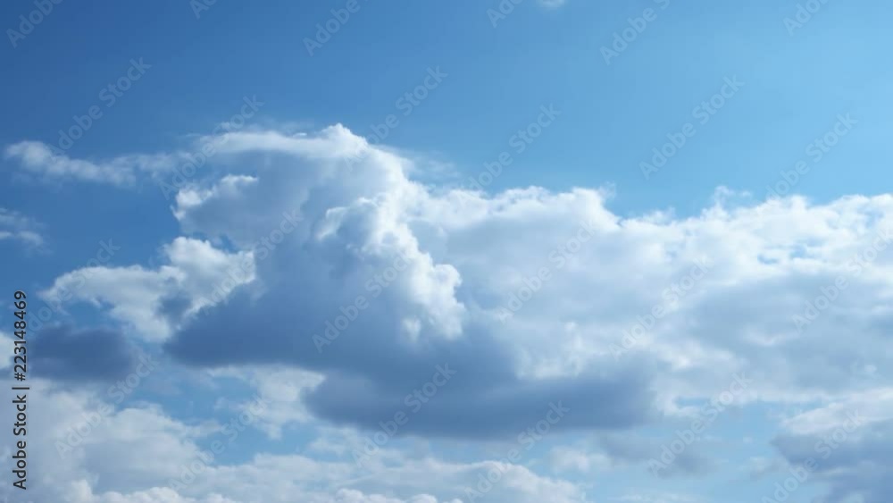 white clouds running on blue sky, time lapse white clouds running on blue sky, time lapse