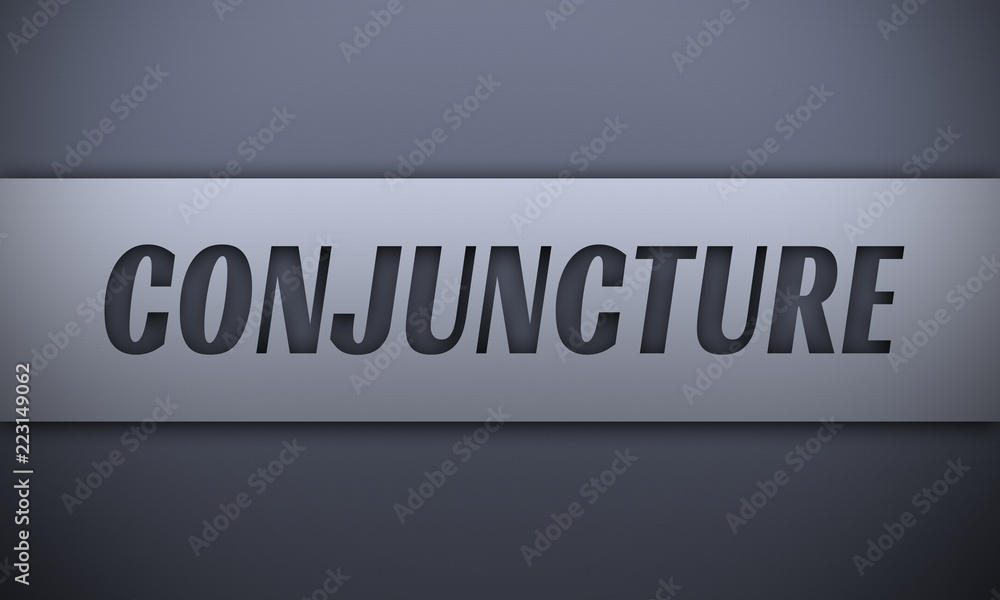 conjuncture - word on silver background