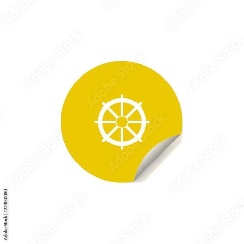 handwheel icon in sticker style. One of summer pleasure collection icon can be used for UI, UX