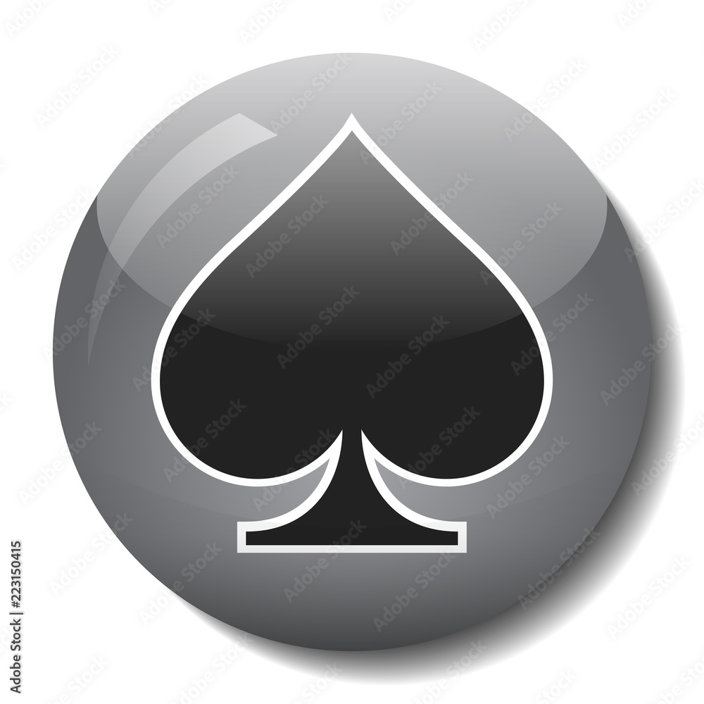 Spade glass button vector illustration Spade glass button vector illustration