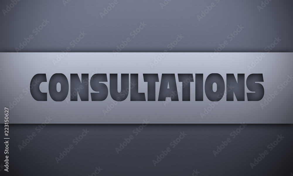 consultations - word on silver background consultations - word on silver background