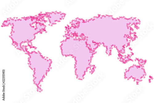 Mapa mundial del corazón.