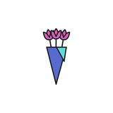 bouquet of flowers colored icon. Element of birthday party icon for mobile concept and web apps. Colored bouquet of flowers icon can be used for web and mobile