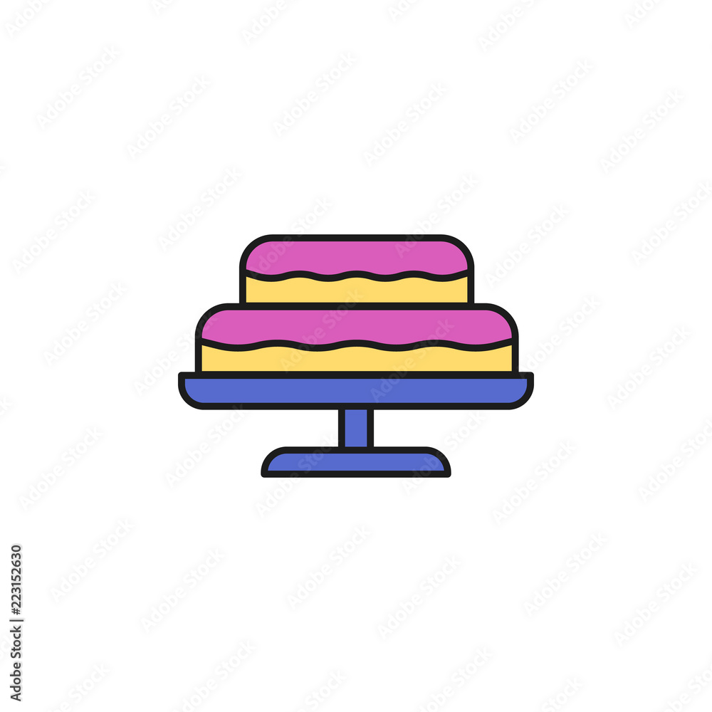cake colored icon. Element of birthday party icon for mobile concept and web apps. Colored cake icon can be used for web and mobile cake colored icon. Element of birthday party icon for mobile concept and web apps. Colored cake icon can be used for web and mobile