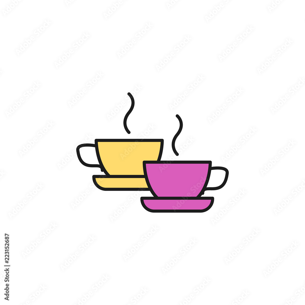 cups of tea colored icon. Element of birthday party icon for mobile concept and web apps. Colored cups of tea icon can be used for web and mobile cups of tea colored icon. Element of birthday party icon for mobile concept and web apps. Colored cups of tea icon can be used for web and mobile