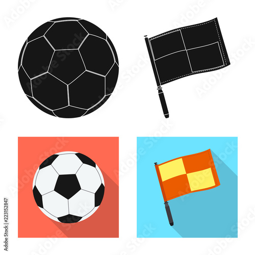 Isolated object of soccer and gear icon. Set of soccer and tournament stock symbol for web.