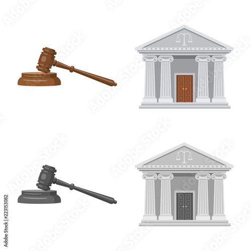 Vector design of law and lawyer symbol. Set of law and justice stock symbol for web.
