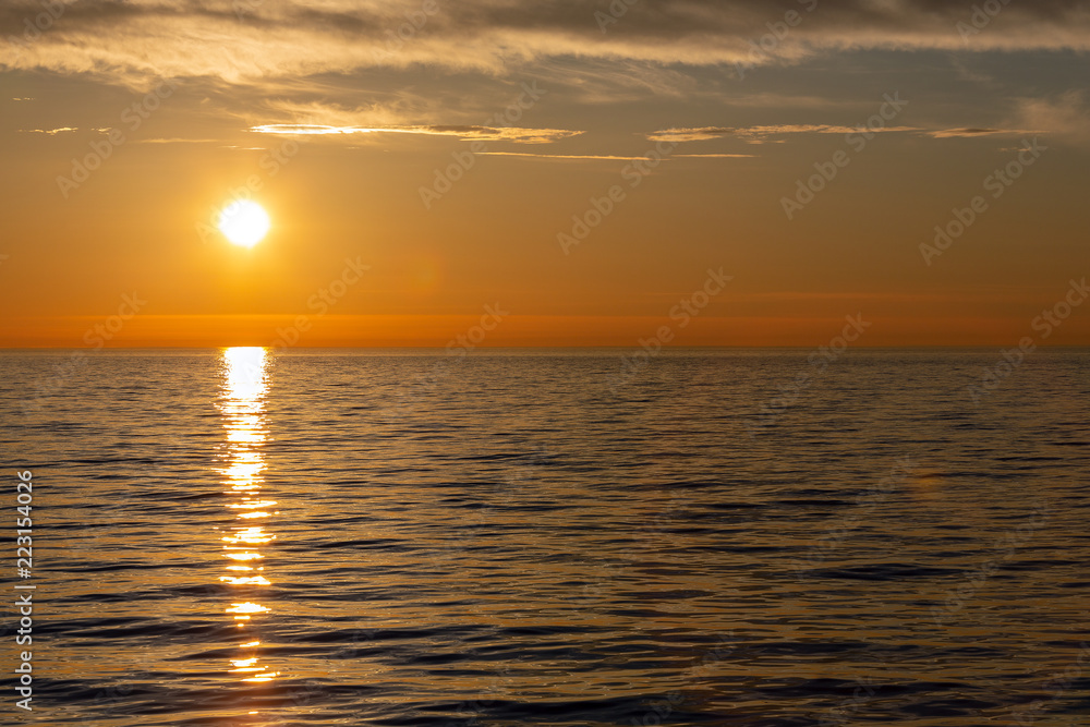 Fototapeta premium Midnight sun at the North Cape.