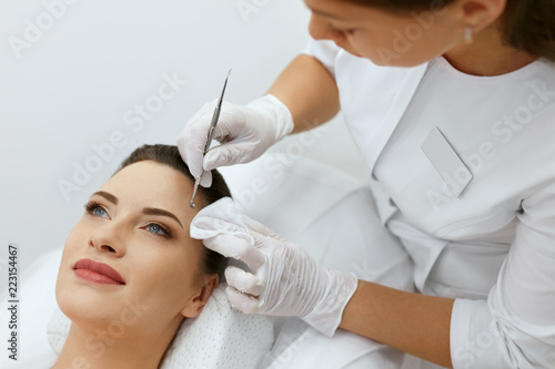 Face Skin Cleansing. Woman On Facial Mechanical Cleaning