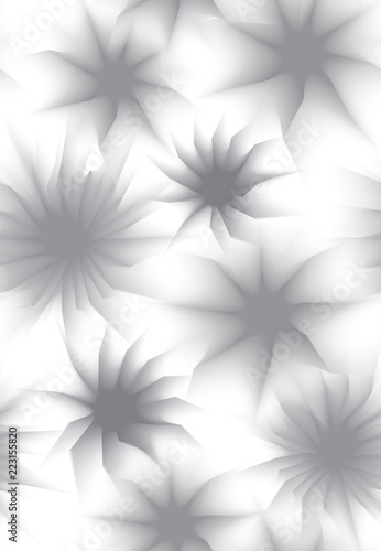 Seamless texture with gray  flowers on white background. Vector pattern for wallpaper, fabrics and your creativity