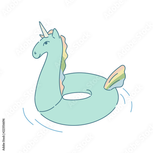 Unicorn pool ring floater toy