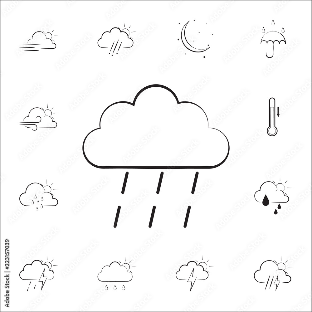 Obraz premium a sign of rainy weather icon. Weather icons universal set for web and mobile